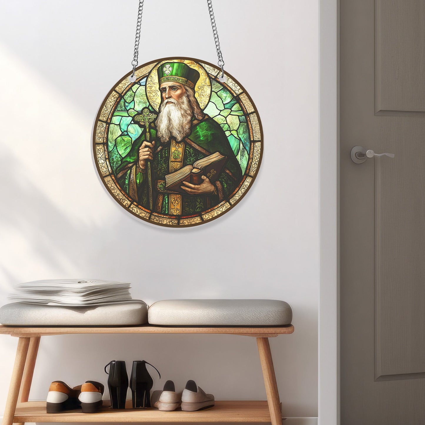 Saint Patrick St. Patrick's Day Suncatcher Acrylic Hanging Sign MLN5009AS