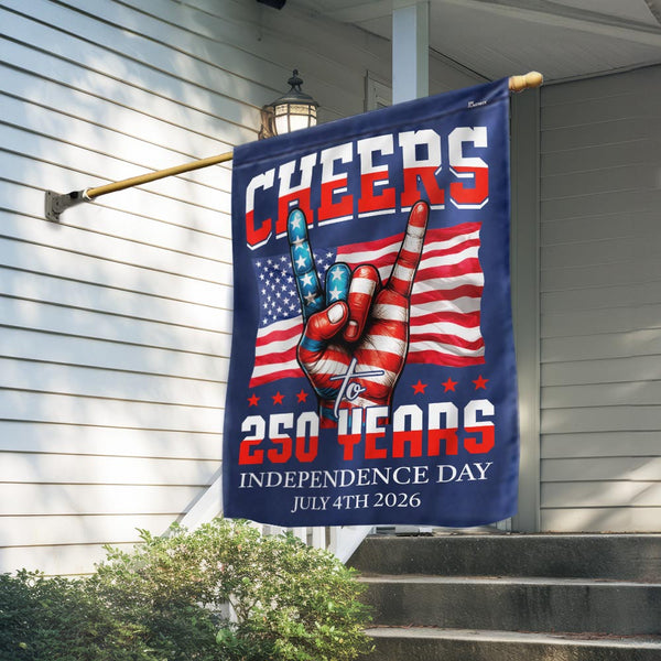 Flagwix American Flag - Cheers To America 250th Anniversary Canvas Flag