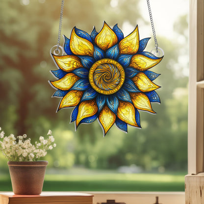 Sunflower Ukraine Peace For Ukraine Acrylic Suncatcher Window Hanging VTM1128NGT