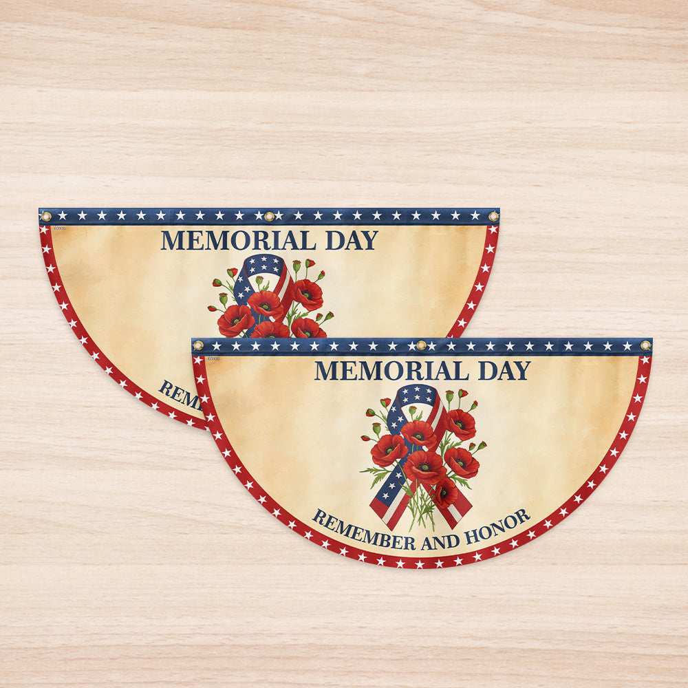 Memorial Day Remember And Honor Non-Pleated Fan Flag TQN5161NTH