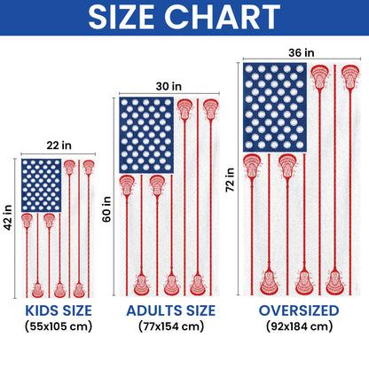 Lacrosse American USA Flag Beach Towel Player Sport Game TQN5566NTH