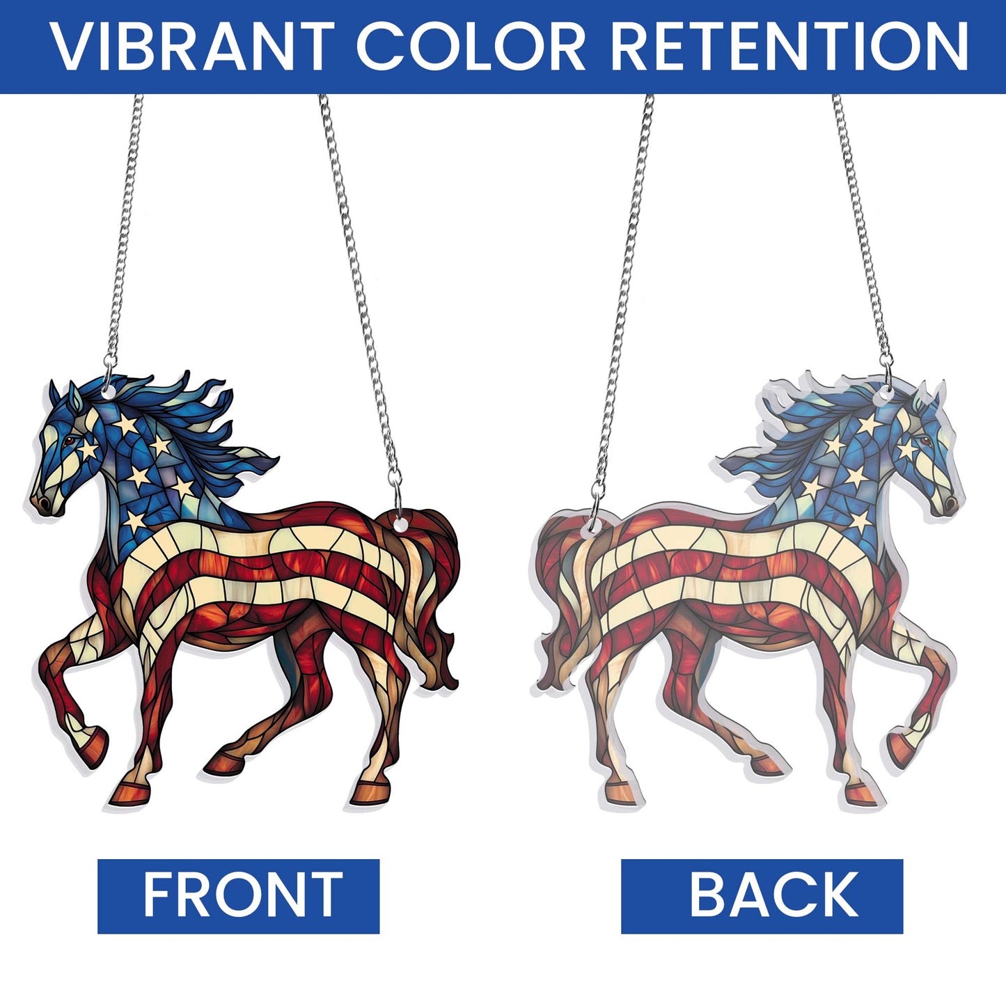 Patriotic Horse 4th Of july Suncatcher Window Hanging TQN5462PMN