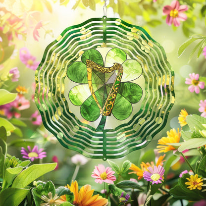 Irish Harp And Shamrocks St. Patrick's Day Wind Spinner VTM1054NGT