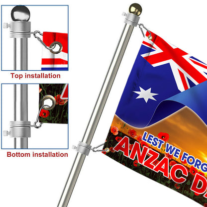 ANZAC Day Australia Grommet Flag Lest We Forget TQN1084GF