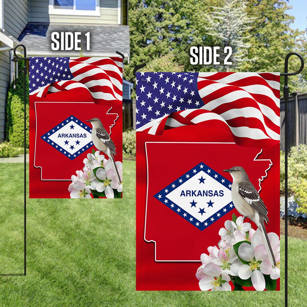 Arkansas State With Mocking Bird and Apple Blossom Flag TPT775Fv3