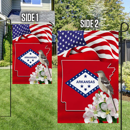 Arkansas State With Mocking Bird and Apple Blossom Flag TPT775Fv3