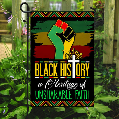 Black History Month Flag Black History A Heritage Of Unshakable Faith MLN912F