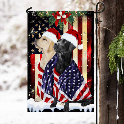 Black And Yellow Labrador Retrievers Flag Merry Christmas BNL285Fv18