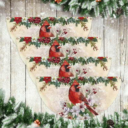 Cardinal Bird Winter Christmas Non-Pleated Fan Flag TQN3959FL