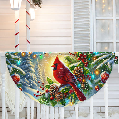 Cardinal Winter Christmas Non-Pleated Fan Flag TQN4068FL
