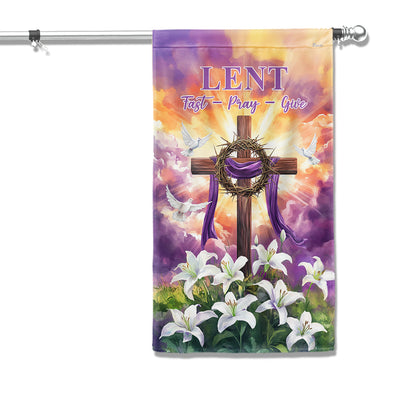 The Season Of Lent Easter Flag Christian Cross Purple Lent Flag VTM1186NGT