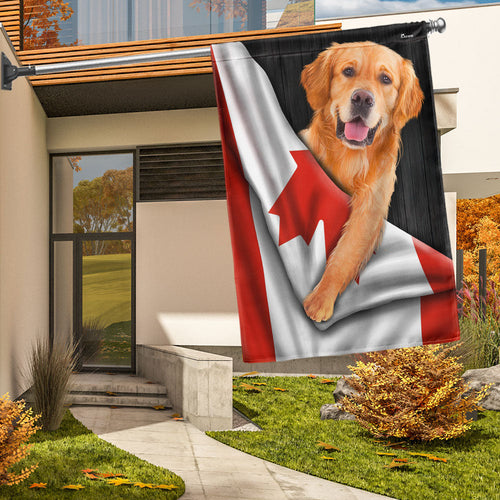 Canadian Dogs Golden Retriever Flag VTM1183TDH