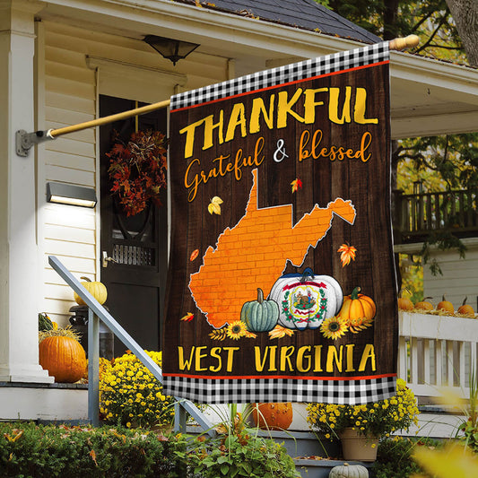 Thanksgiving West Virginia Flag Thankful Grateful And Blessed TQN446Fv2