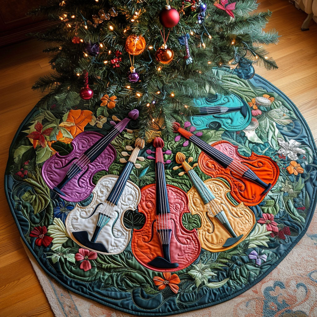 Fiddlers Reverie Quilted Christmas Tree Skirt NCU0PT2834