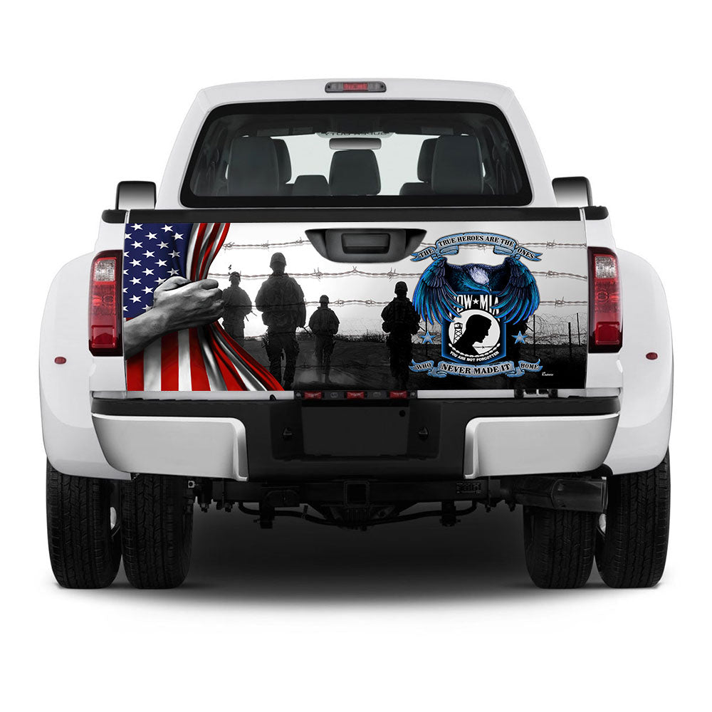 Pow Mia True Heroes, You Are Not Forgotten Truck Tailgate Decal Sticker Wrap MBH16F