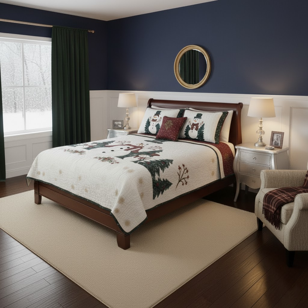 Frosty Friends 3-Piece Quilted Bedding Set NCU0DK2167