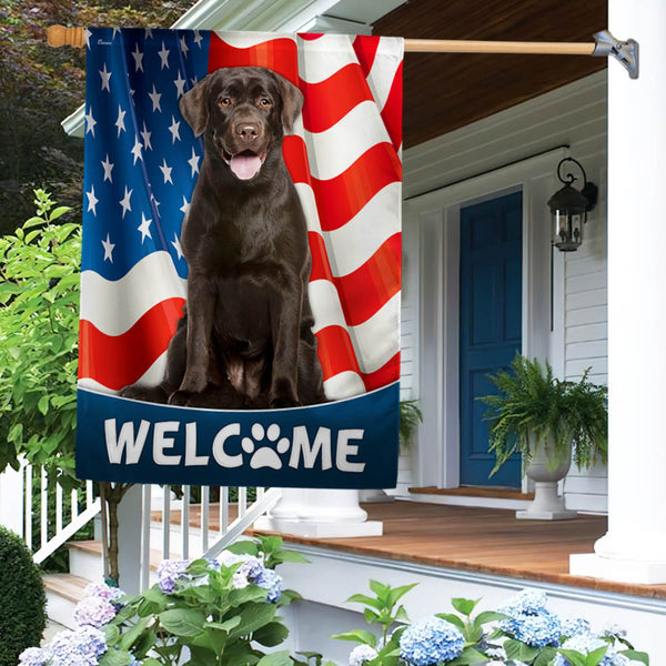 Chocolate Labrador Dog 4th Of july American Flag TQN1226Fv2