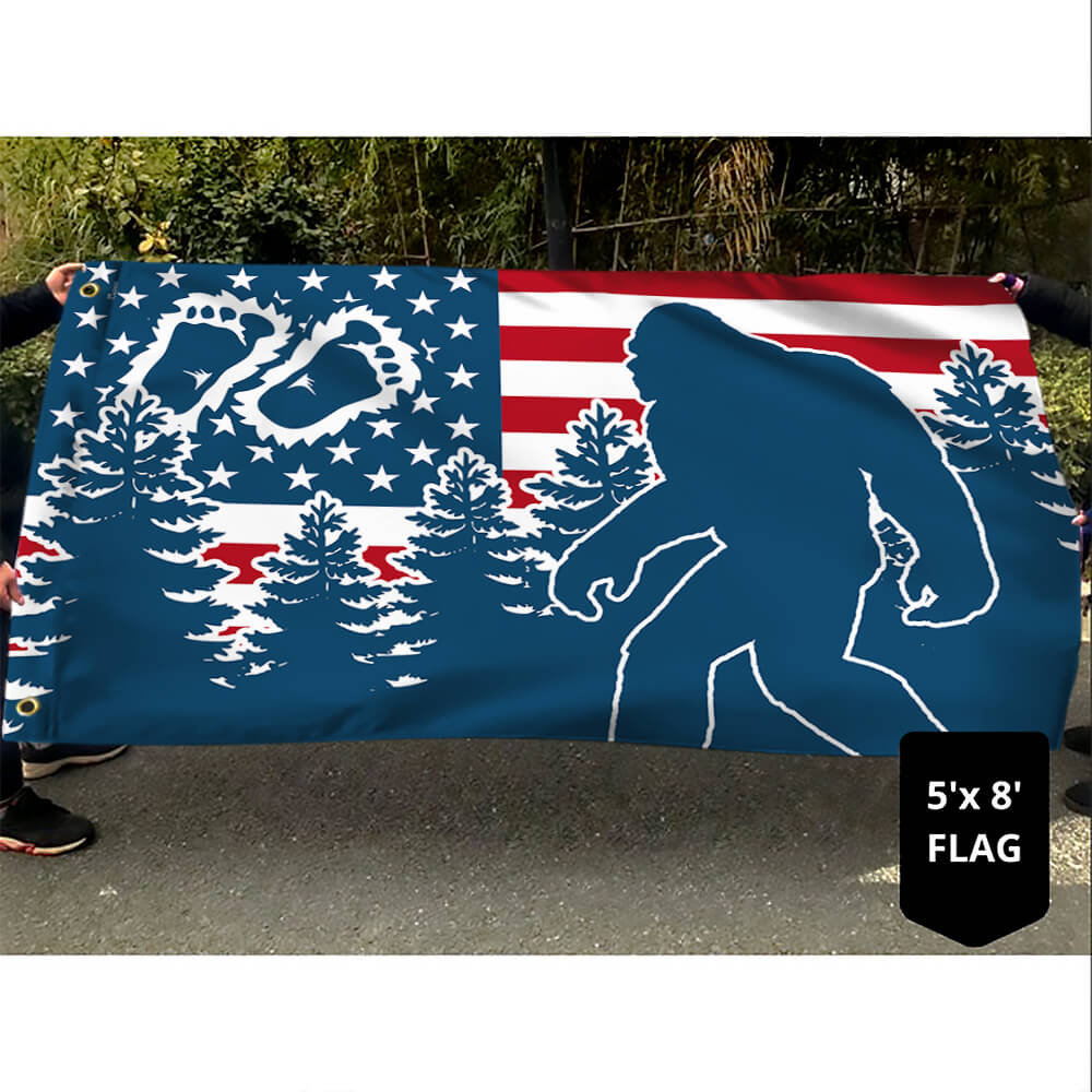 Bigfoot Sasquatch Grommet Flag Forest NNT23GF
