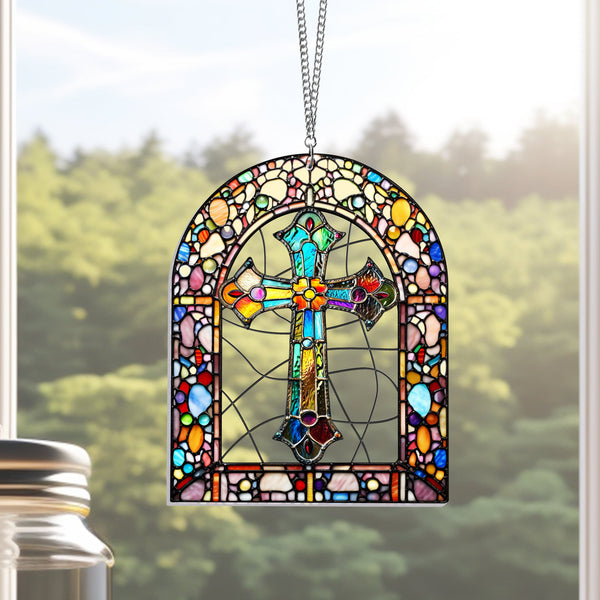 Christian Cross Easter Acrylic Suncatcher Hanging TPT2591NTH