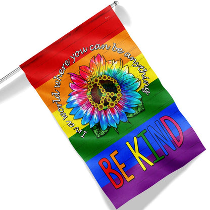 Be Kind Hippie Peace Sign Sunflower LGBT Flag TPT801F