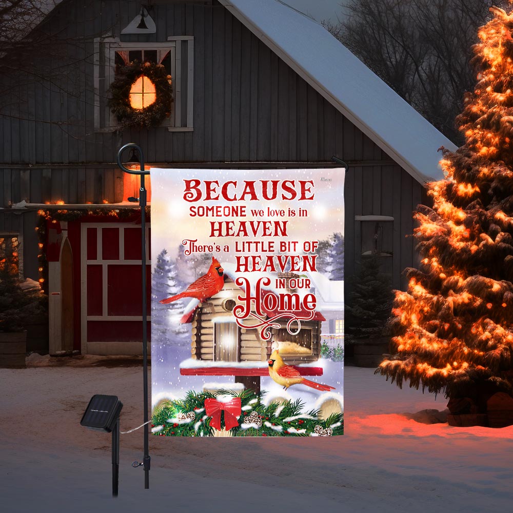 Cardinal Christmas Because Someone We Love Is In Heaven Solar LED Garden Flag MLN1917SF