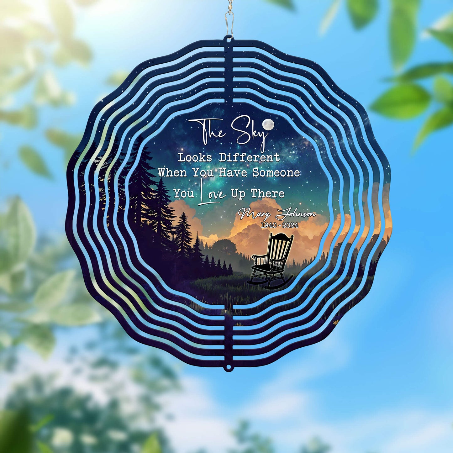 Personalized Memorial The Sky Looks Different When You Have Wind Spinner TQN4833TNB