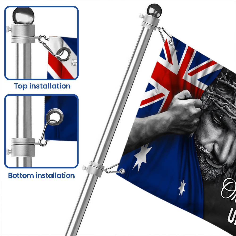 One Nation Under God Jesus Australian Flag - Patriotic Grommet Flag QTR1177TTH