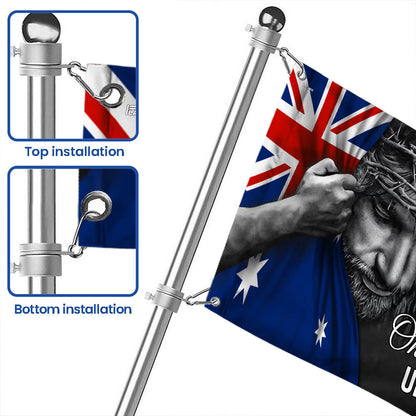 One Nation Under God Jesus Australian Flag - Patriotic Grommet Flag QTR1177TTH