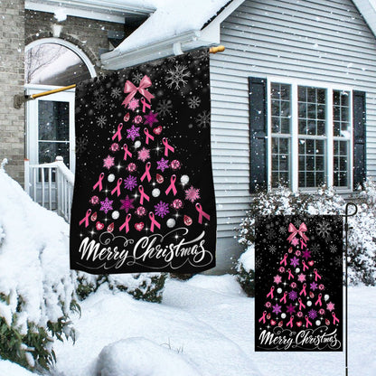 Breast Cancer Christmas Flag Merry Christmas Christmas Tree TQN708F
