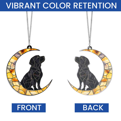 Labrador Retriever Dog On The Moon Acrylic Suncatcher Hanging Sign TQN4877LTH