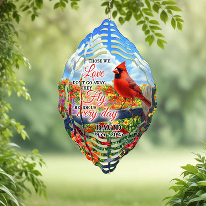 Personalized Memorial Red Cardinal Wind Spinner VTM1063HVN