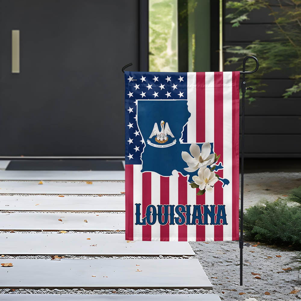 Louisiana State Magnolia American Flag MLN5918NTH