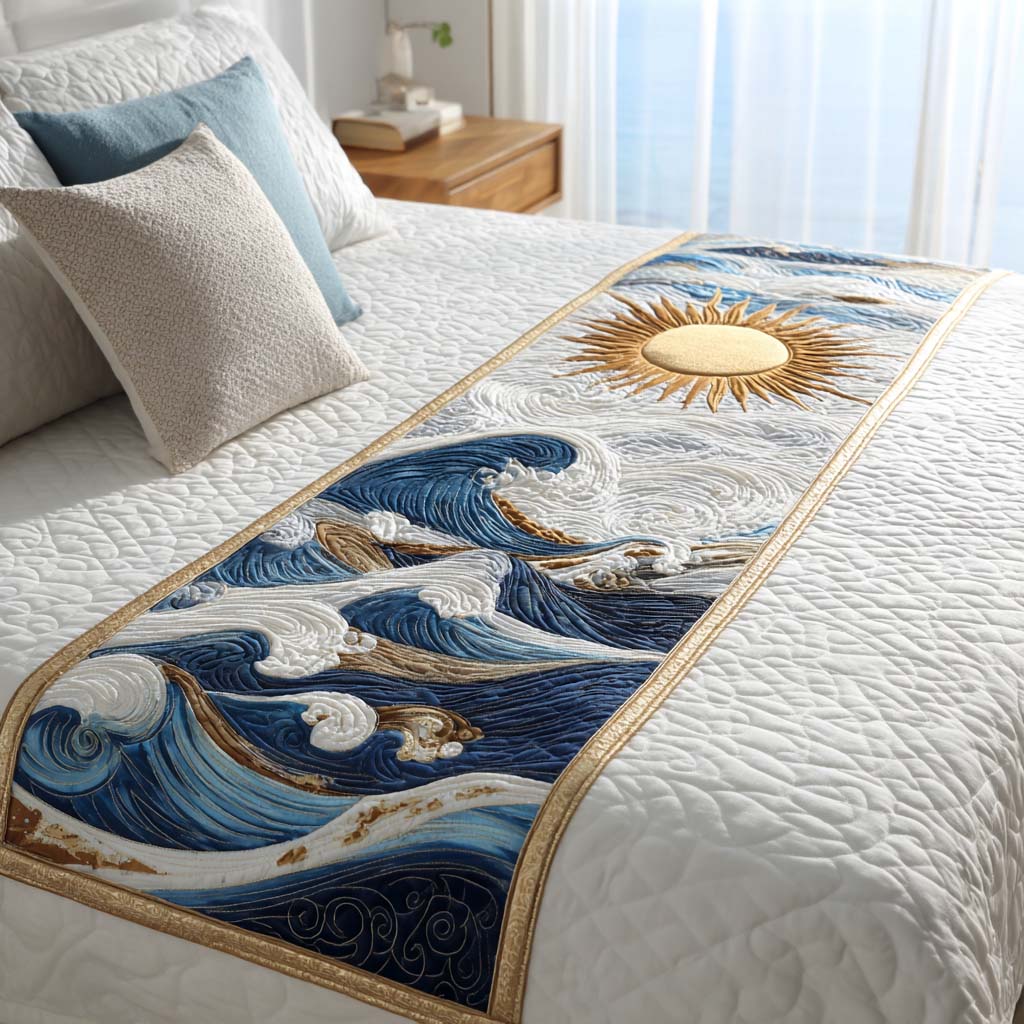 Ocean Quilted Bed Runner NCU0VT255