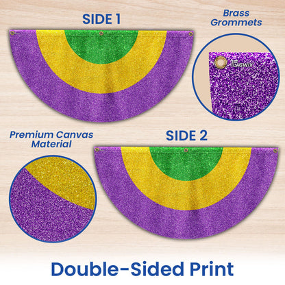 Mardi Gras Carnival Fat Tuesday Non-Pleated Fan Flag TQN4738FL