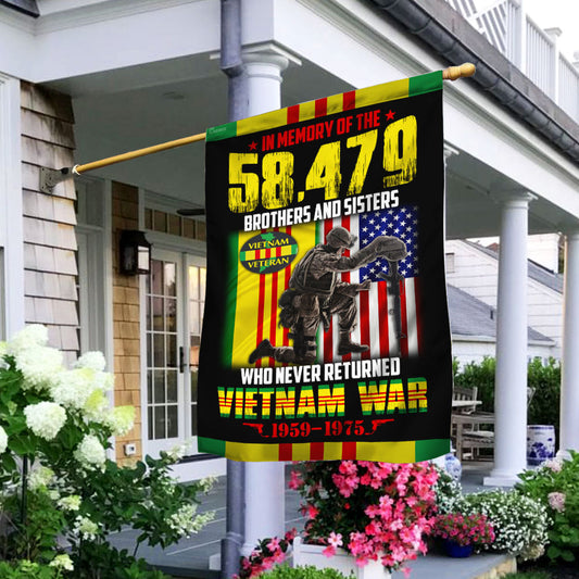 Vietnam Veteran Flag In Memory Of The 58,479 Brothers and Sisters LHA1625F