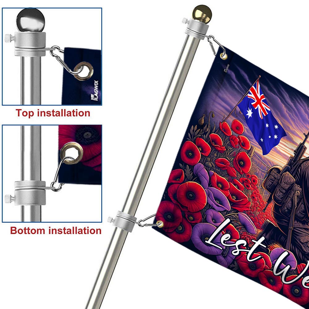 Anzac Day Lest We Forget They Also Served Grommet Flag TQN2695GF