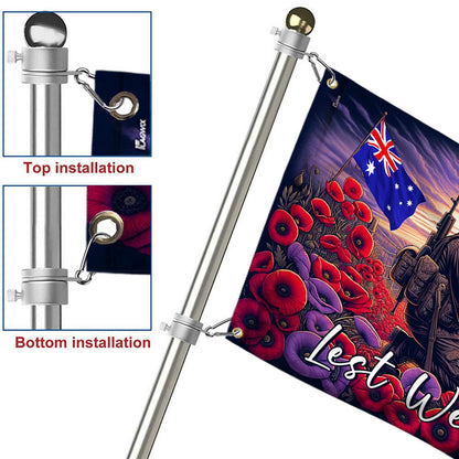 Anzac Day Lest We Forget They Also Served Grommet Flag TQN2695GF