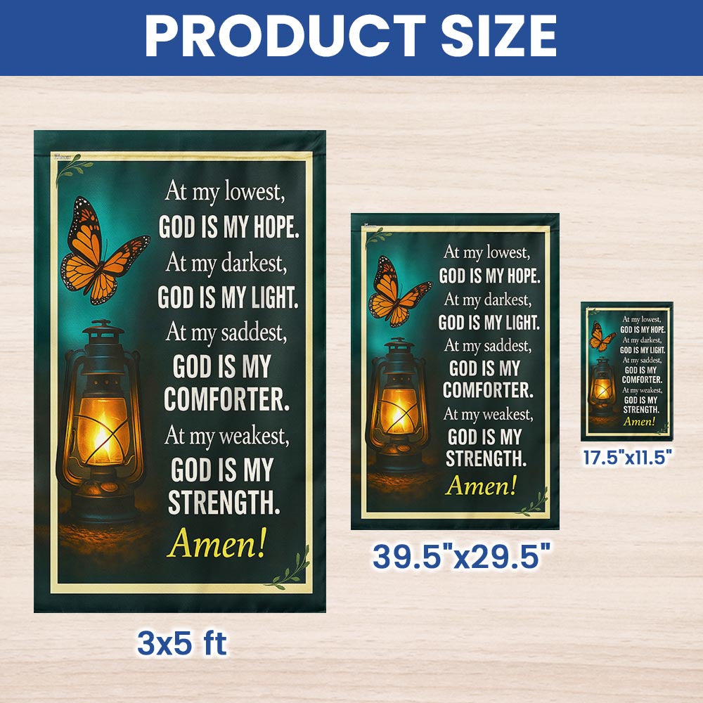 Inspirational Christian God Is My Strength Flag TQN5444TTH