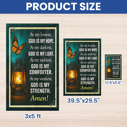 Inspirational Christian God Is My Strength Flag TQN5444TTH