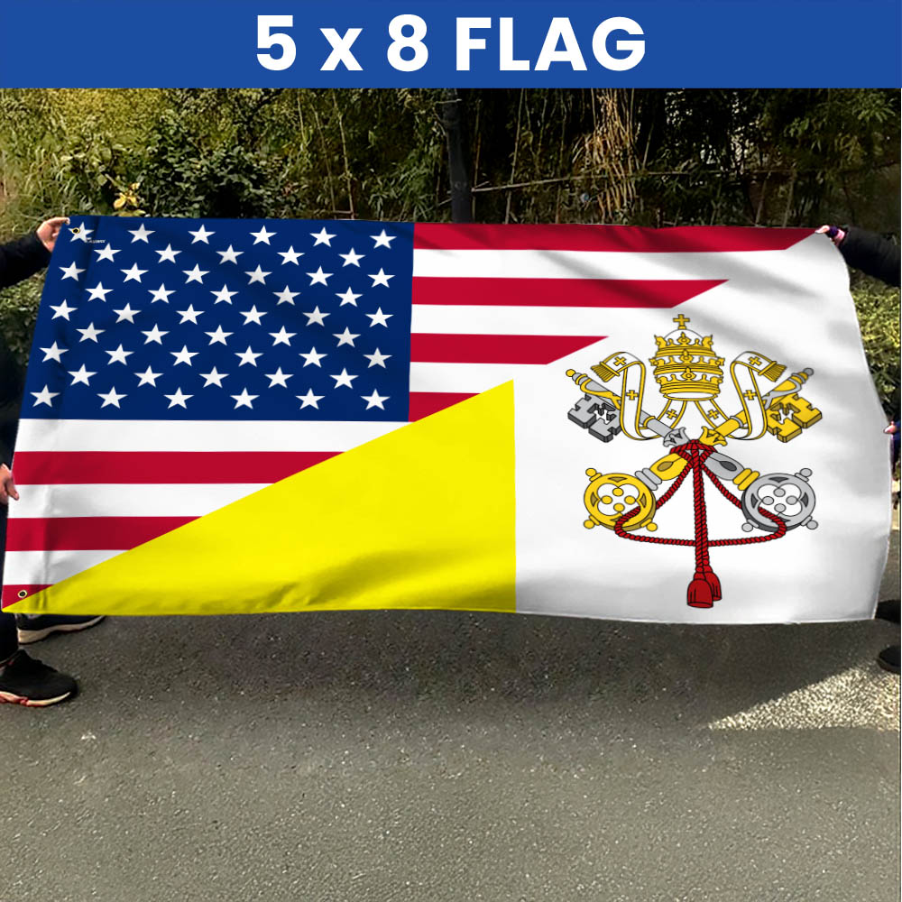 The USA Papal Flag Vatican City Flag Religious Flag United States Grommet Flag TPT2745NTH