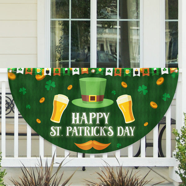 Happy St. Patrick's Day Non-Pleated Fan Flag MLN4995FL