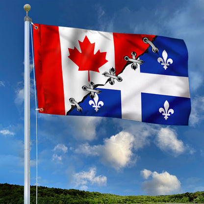 Canadian Quebec Grommet Flag QNN196GFv1