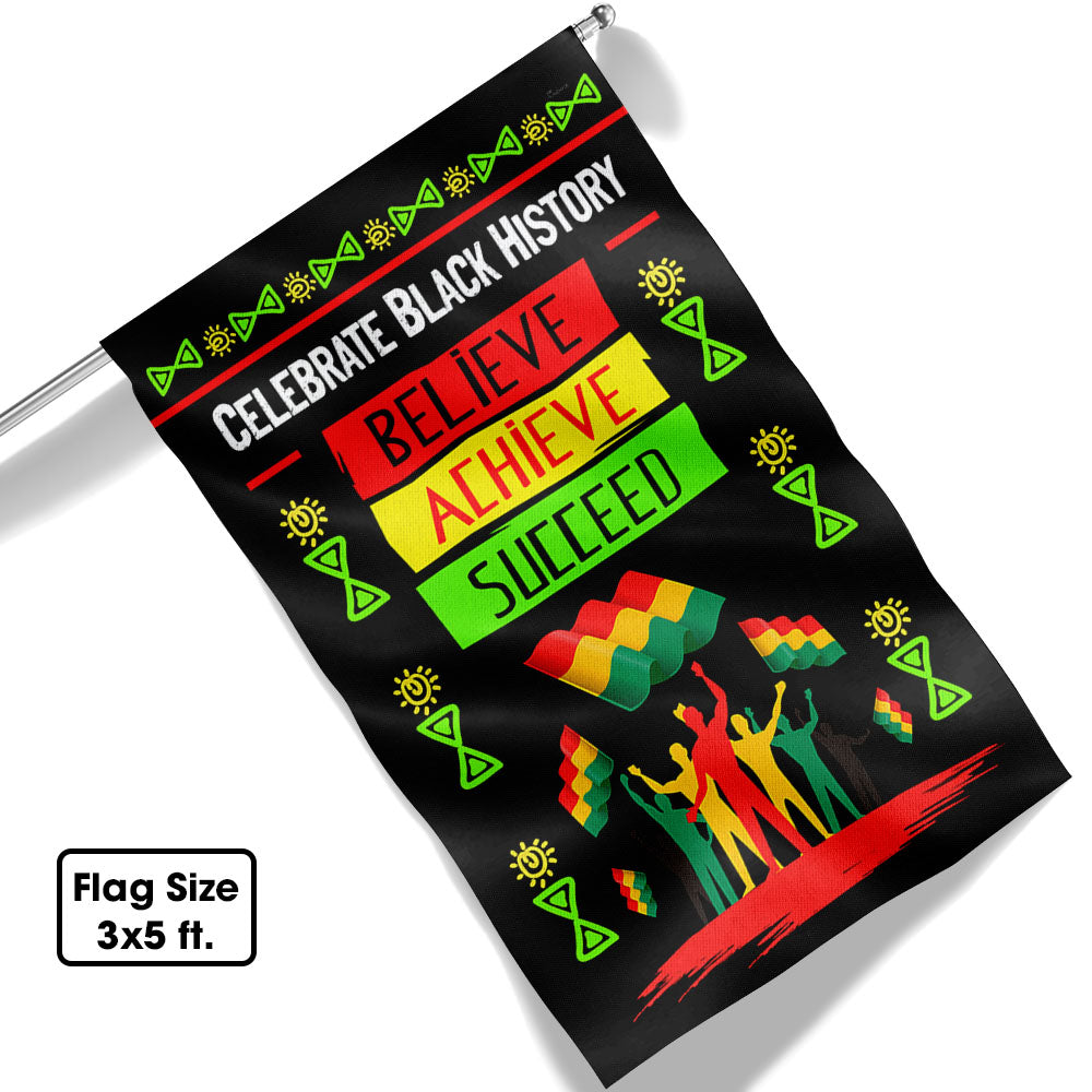 Black History Month Believe  Achieve Succeed Flag MLN840F