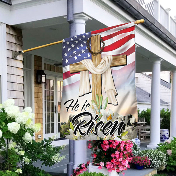 Easter Jesus He Is Risen American Flag MLN983F