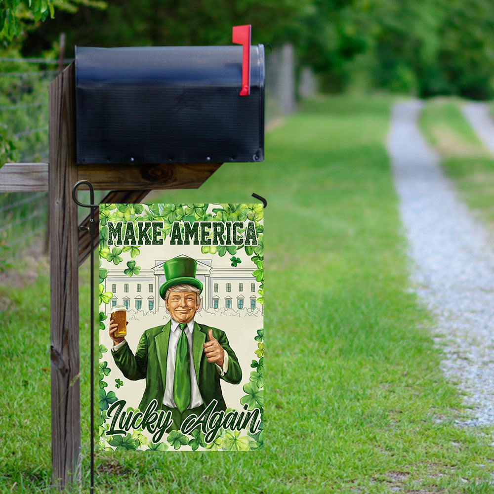 Make America Lucky Again Irish Saint Patrick's Day Trump Flag TQN4846HVN