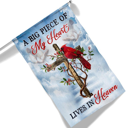 Cardinal A Big Piece Of My Heart Lives In Heaven Flag MLN1622F