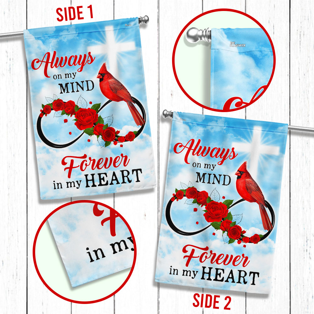 Cardinal Memorial Flag Always On My Mind Forever In My Heart MLN1945F