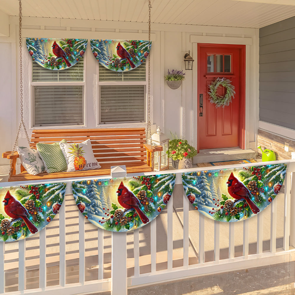 Cardinal Winter Christmas Non-Pleated Fan Flag TQN4068FL
