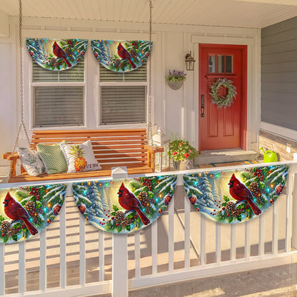 Cardinal Winter Christmas Non-Pleated Fan Flag TQN4068FL