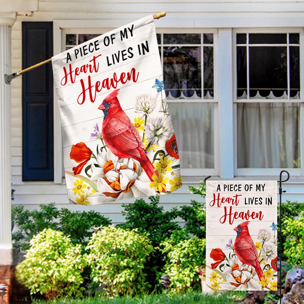 Cardinal A Piece Of My Heart Lives In Heaven Flag MLN1255F